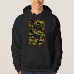 Moletom Letra B Maiúscula Camuflagem Alfabética Inicial