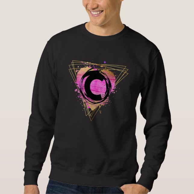 Moletom Letra C Monograma Inicial Personalizada - Deco Cut (Frente)