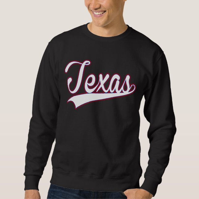 Moletom Letra Cor Branca do Estilo Retroativo - Texas Stat (Frente)