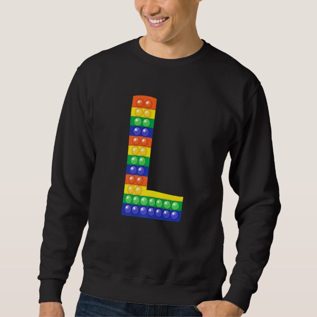 Moletom Letra L Maiúscula Alphabet Fidget Pop It Correspon (Frente)