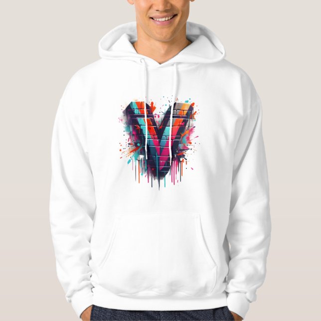 Moletom Letra V: Vitória Vívida, Vibes Vibrantes (Frente)