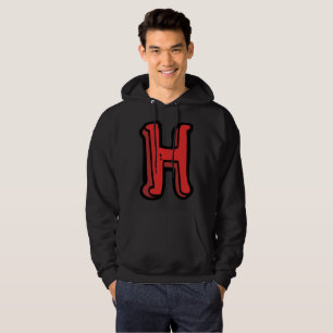 Moletom Letra vermelha maiúscula H Mens Hoodie