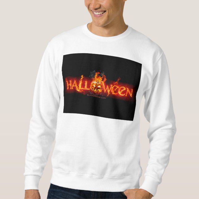 Moletom Letras de fogo maciças do SlipperyJoe no Halloween (Frente)