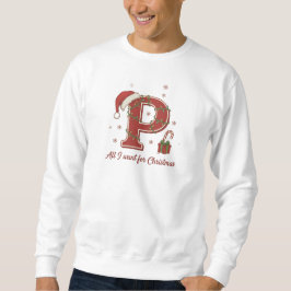 Moletom Letter P Christmas Monogram Design
