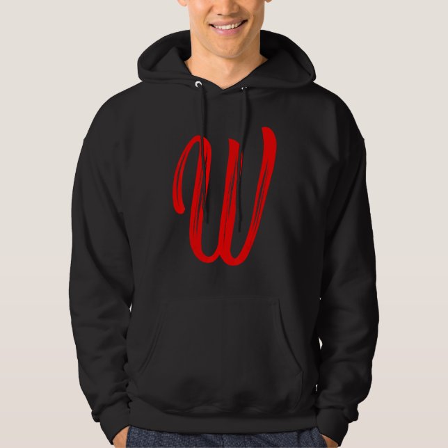 Moletom Letter W Alphabet Large Red Graphic Initial (Frente)