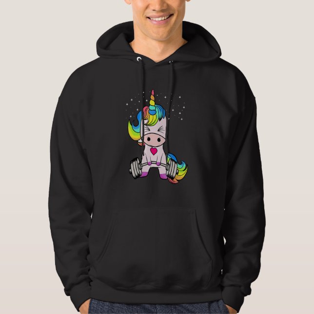 Moletom Levantamento de Peso do Workout de Gym Unicorn (Frente)