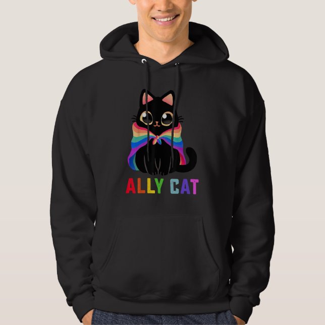 Moletom LGBT Ally Cat Be Kind Gay Rainbow  LGBTQ 1 (Frente)