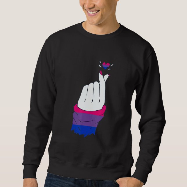Moletom LGBT Finger Heart Bisexual LGBTQ Bisexual Flag Bis (Frente)