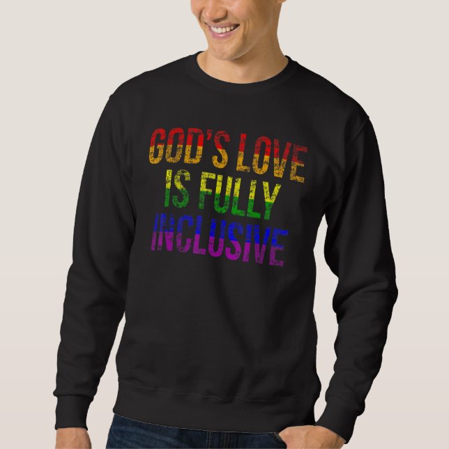 Moletom Lgbt Pride Rainbow Flag Gods Love Está Totalmente  (Frente)