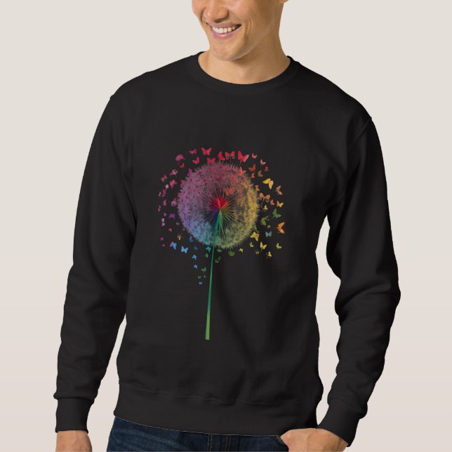 Moletom LGBT Rainbow Dandelion Art Graphic Gift Summer (Frente)