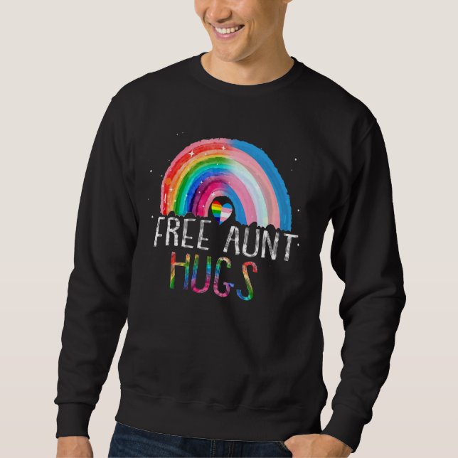 Moletom Lgbtq Free Tunt Hugs Orgulho gay Lgbt Ally Rainbow (Frente)