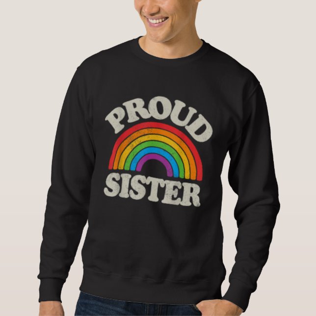 Moletom LGBTQ Proud Sister Gay Pride LGBT Ally Family Rain (Frente)
