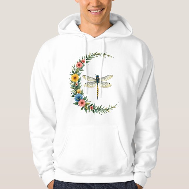 Moletom Libélula Boho Lua Crescente Símbolo de Paz Hippie  (Frente)