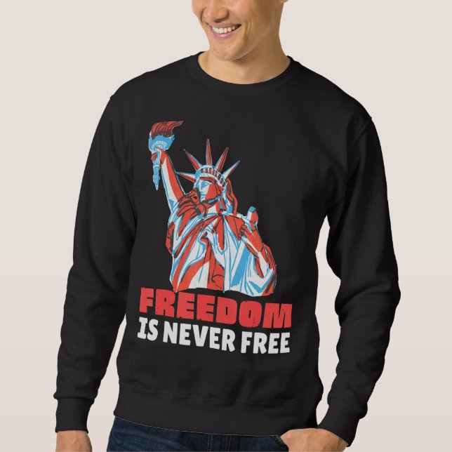 Moletom Liberdade Nunca É Essencial Para 4 De Julho (Frente)