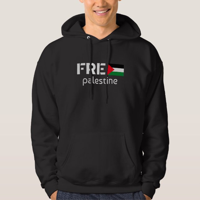 Moletom Liberdade Palestina Citação com Bandeira Para Apoi (Frente)