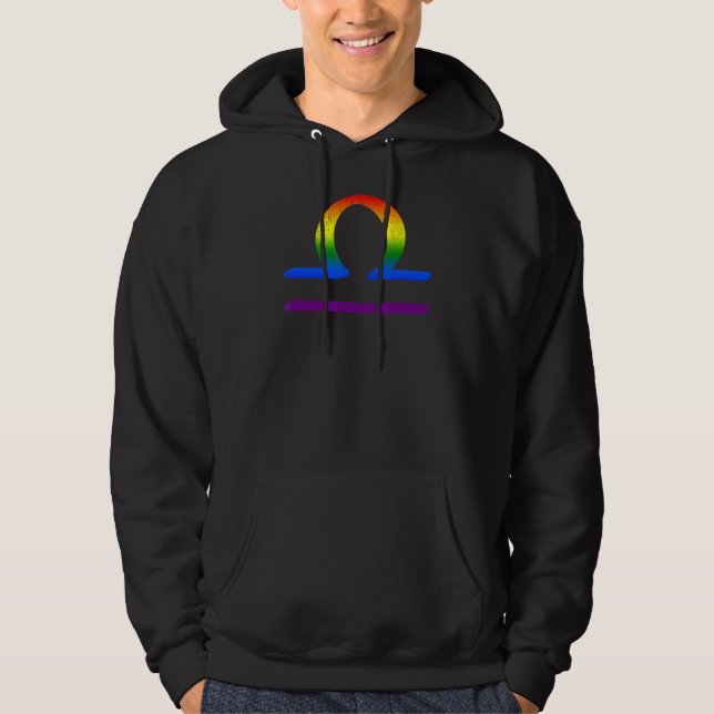 Moletom Libra Lgbt Sinal Zodiac Lgbt Orgulho Arco-Íris Gay (Frente)