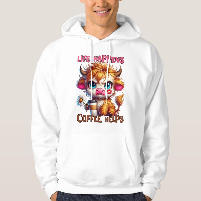 Moletom Life Happens Coffee Helps  (Frente)
