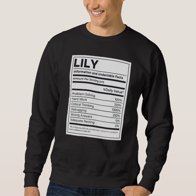 Moletom Lily Nutrition Information Problem Solving Duro Wo (Frente)