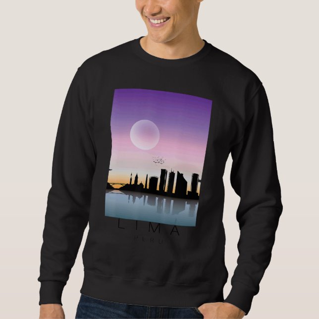 Moletom Lima Peru Skyline Em Lua Plena Souvenir Ama Peru (Frente)