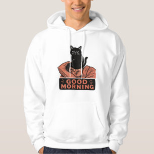 Moletom Lince Sarcástico Gato Preto Bom Dia Meme