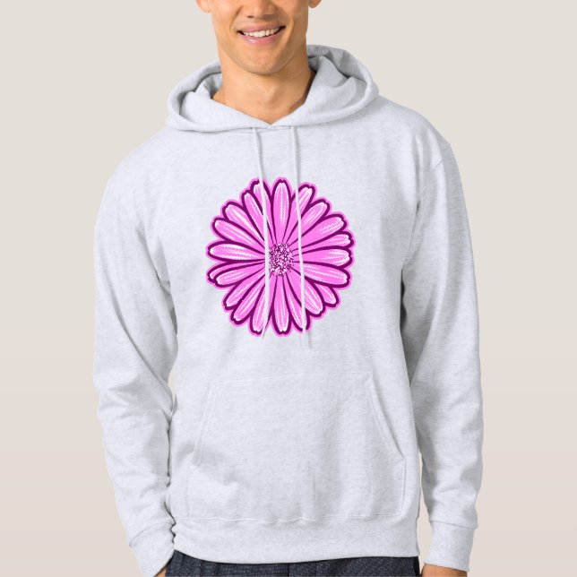 Moletom Linda Flor de Margarida, Ilustração de Meio-Tons (Frente)