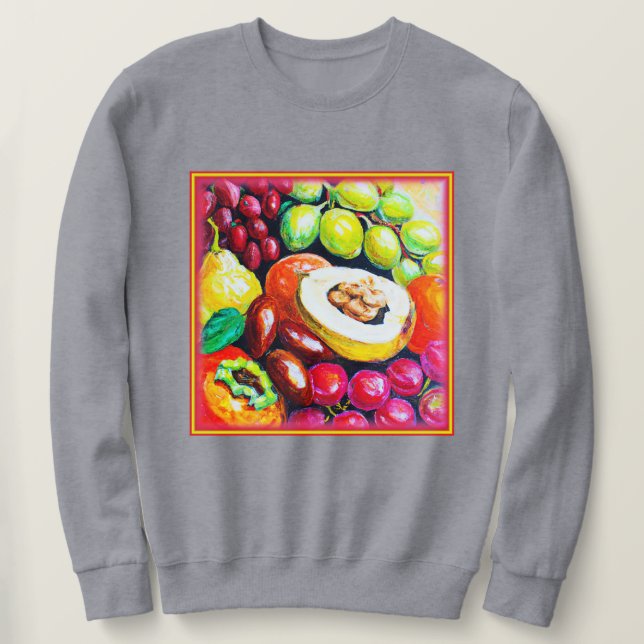 Moletom Linda Mistura de Pintura de Fruta de Uvas. Comprar (Frente do Design)