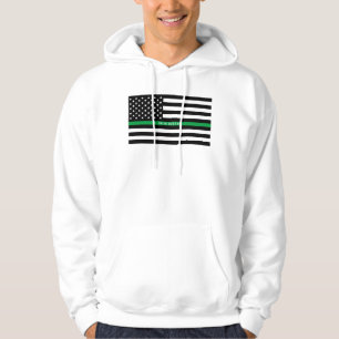 Moletom Linha Verde-fina militar Monograma de Bandeira Ame