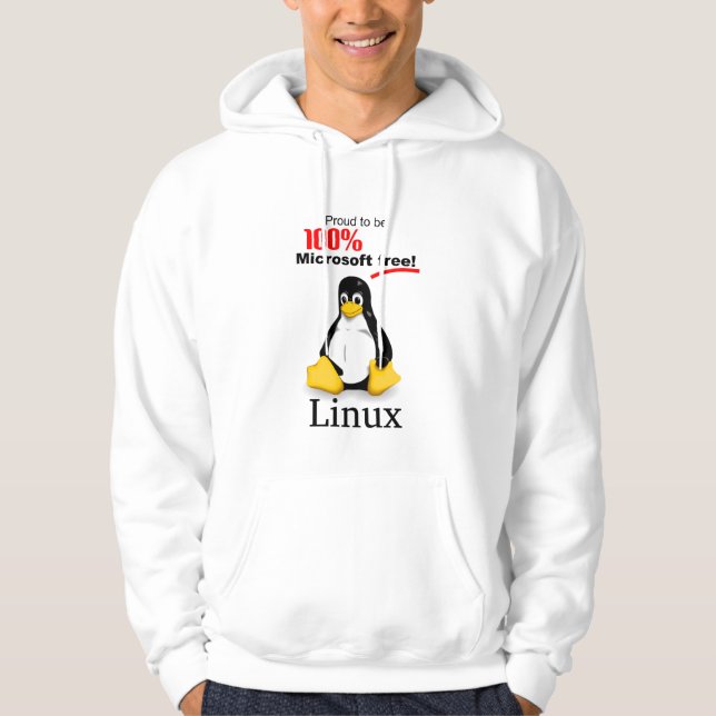 Moletom Linux Men's Hoodie - Microsoft Free (Frente)