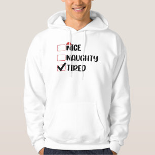 Moletom Lista de Natal Bonito Travesso Cansado Natal Claud