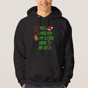 Moletom Lista de Natal Legal Safada Minha Irmã Me Fez Faze