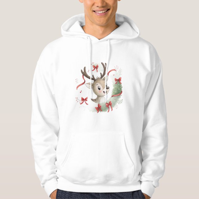 Moletom Little Baby Deer Christmas Hoodie, Cute Fawn  (Frente)