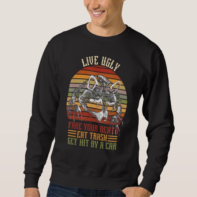 Moletom Live Fakes Your Death Trash Get Hat By A Car O (Frente)