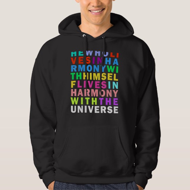 Moletom Live In Harmony Trust Universo Rainbow Stoicism Qu (Frente)