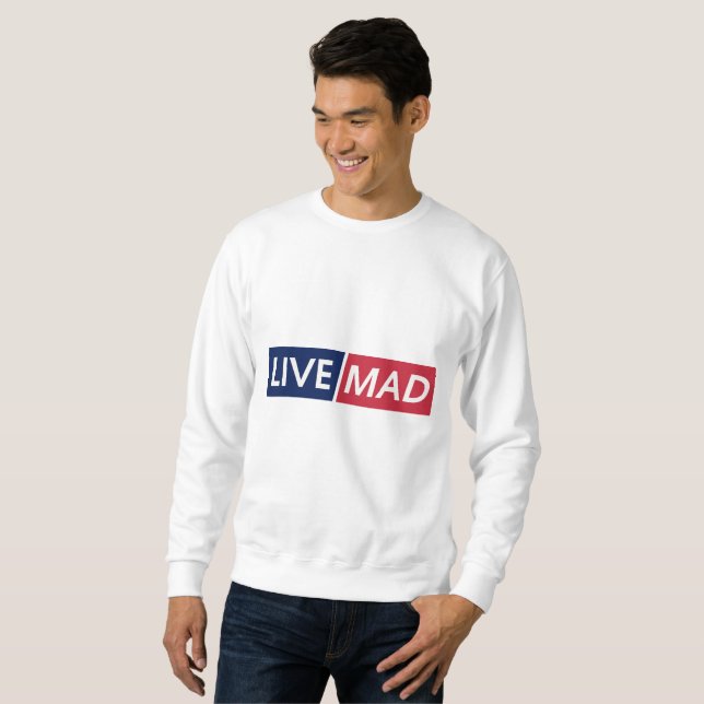 Moletom LIVE MAD – Bold Minimal Modern Typography Design (Frente Completa)