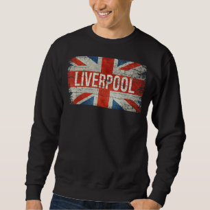 Moletom Liverpool, Reino Unido, British Flag Vintage Souv