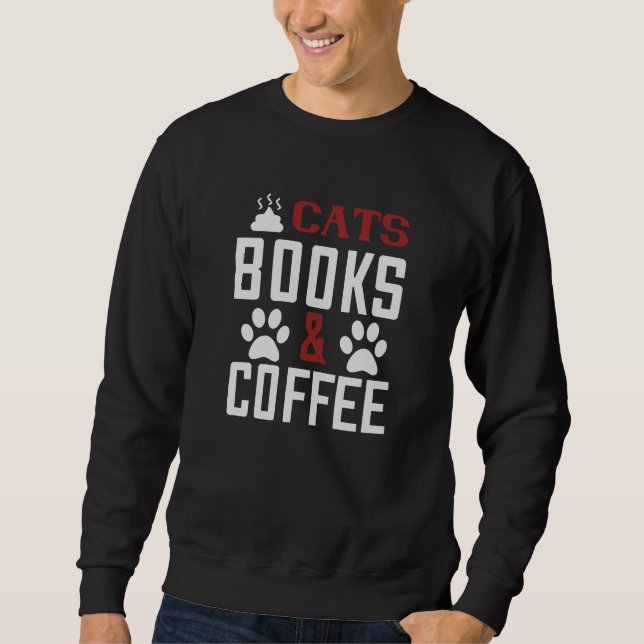 Moletom Livros de gatos e café v2 (Frente)