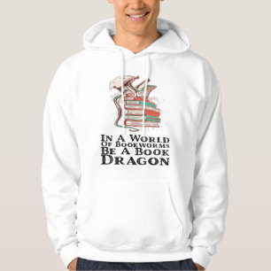 Moletom Livros - Num Mundo De Bookworms Seja Um Dragão De