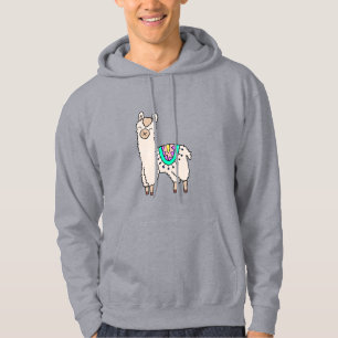 Moletom llama alpaca de desenho animado sorridente e feliz