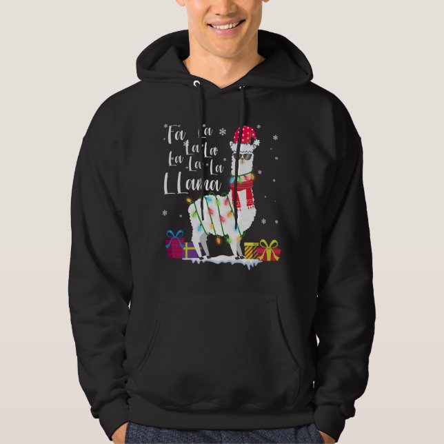 Moletom Llama Christmas Sweater Fa-La-La-Lama Funny X-Mas (Frente)
