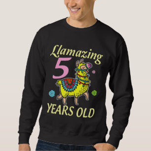 Moletom Llama Llamazing 5 Anos Feliz Aniversário Menino Me