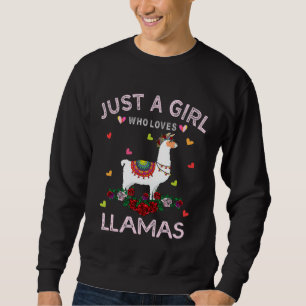 Moletom Llama Lover Women Apenas Uma Menina Que Ama Lhamas