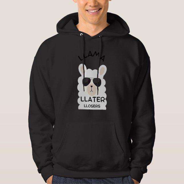 Moletom Llama Sarcástico Óculos de Sol Legais Amor Perdedo (Frente)