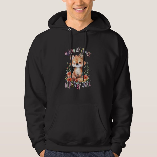 Moletom lobo com flores lobos giros lua alfa por (Frente)
