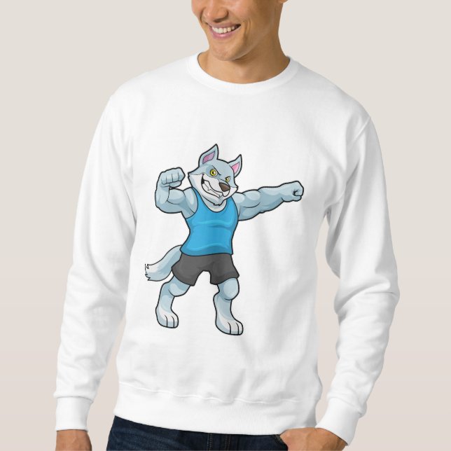 Moletom Lobo como Criador de Porte com braços grandes (Frente)