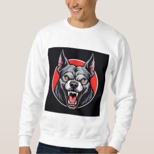 Moletom Lobo em Design Ousado Vermelho e Preto