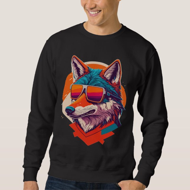 MOLETOM LOBO FOFO USANDO ÓCULOS DE SOL. (Frente)