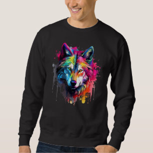 Moletom Lobos Animais Selvagens Amantes Artes Coloridas