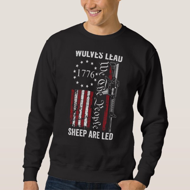 Moletom Lobos Lideram Ovelha São Led Usa Pro Gun segundo E (Frente)
