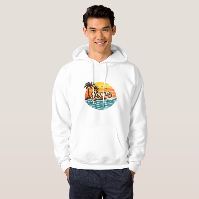 Moletom Logan Nome Design Retro Pôr do Sol (Frente Completa)