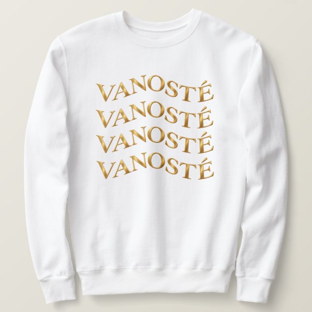 Moletom Logotipo da VANOSTÈ – Tipografia Dourada Minimalis (Frente do Design)
